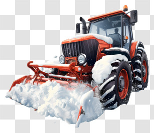 Snow Plough - Snow-covered Tractor For Winter Plowing Transparent PNG