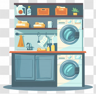 Laundry Room - Cozy Laundry Room Illustration Transparent PNG