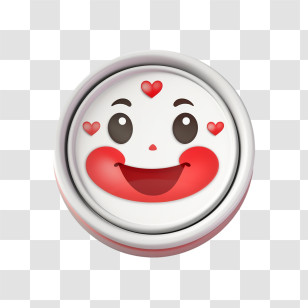 Emoji
 - Happy Face Emoji With Hearts Transparent PNG