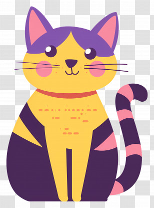 Cartoon Cat - Cute Cartoon Cat Illustration Transparent PNG