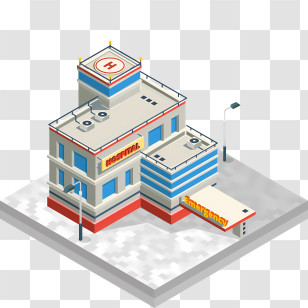 Icon - Modern Hospital With Emergency And Helipad Transparent PNG