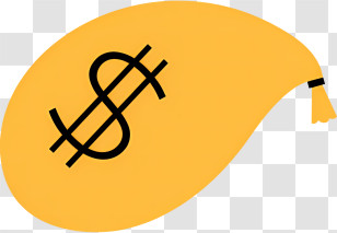 Money - Yellow Money Bag With Dollar Sign Transparent PNG