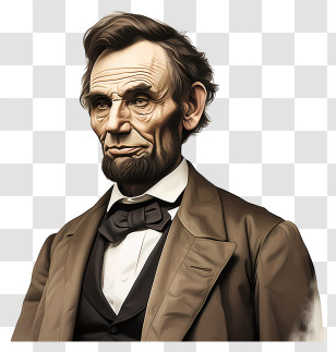 Realistic Style Abraham Lincoln - Detailed Historical Figure Portrait In Classic Style Transparent PNG