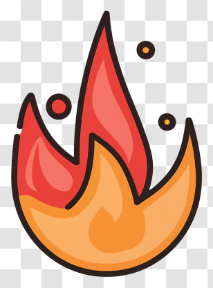Cartoon - Red And Orange Fire Flames Transparent PNG