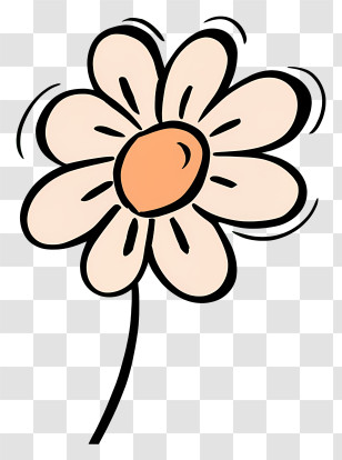 Daisy Flower - Cute Cartoon Daisy Illustration Transparent PNG