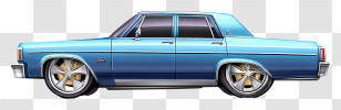 Low Rider Car - Stylish Blue Car Transparent PNG