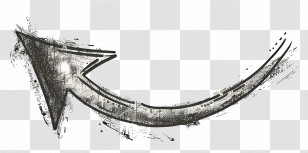 Black Curved Arrow - Grunge Upward Curved Arrow Illustration Transparent PNG