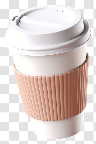 White Paper Cup - White Travel Coffee Cup With Sleeve Transparent PNG