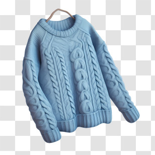 Christmas Sweater - Stylish Blue Knitted Sweater For Cold Weather Transparent PNG
