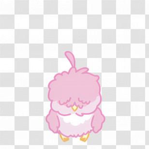 Bosanimal - Fluffy Pink Bird Cartoon Illustration Transparent PNG