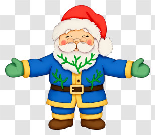 Christmas Santa Claus - Santa Claus In Blue Suit Transparent PNG
