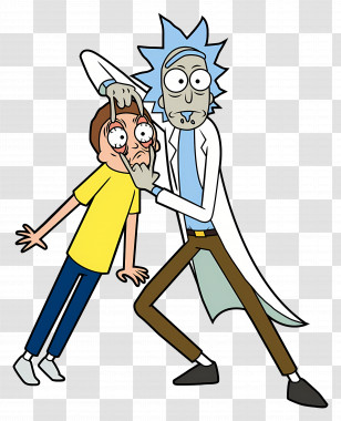Rick And Morty - Cartoon Characters In A Funny Pose Transparent PNG