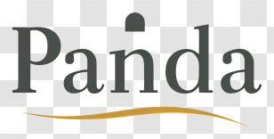Panda Logo - Elegant Panda Serif Logo With Gold Swoosh Transparent PNG