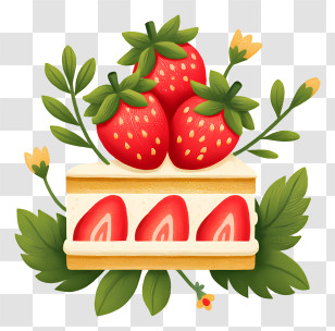 Strawberry Shortcake - Strawberry Cake With Fresh Fruit Transparent PNG
