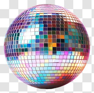 New Year - Colorful Reflective Disco Ball Transparent PNG