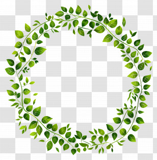 Green Leaf Wreath - Green Leaf Wreath Decoration Transparent PNG