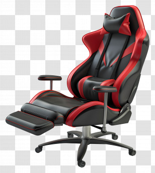 Gaming Chair - Black And Red Gaming Chair For Comfort Transparent PNG