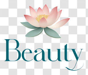 Beauty Logo - Beauty Text With Flower Transparent PNG