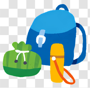 Icon - Camping Essentials With Backpack And Supplies Illustration Transparent PNG