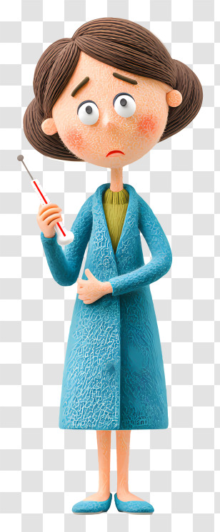 Woman Holding Thermometer - Worried Woman Holding Thermometer Transparent PNG