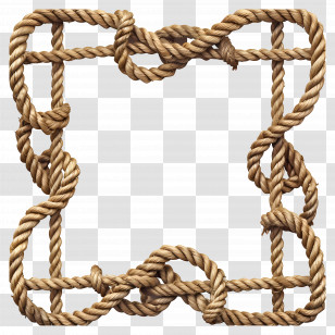 Rope Frame - Square Rope Frame With Knots Transparent PNG