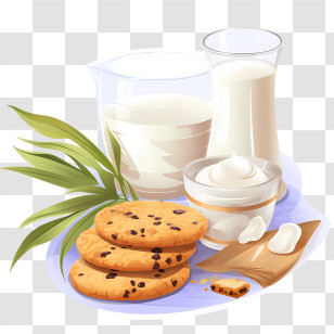 Cookies And Milk - Milk And Cookies Food Illustration Transparent PNG
