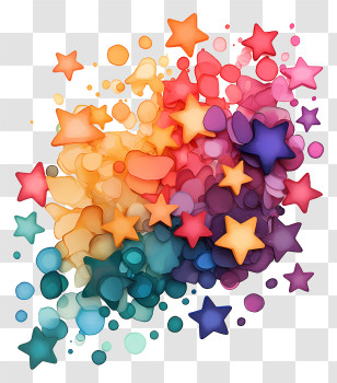 Sparkling Star - Colorful Stars And Shapes Background Transparent PNG