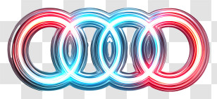 Audi Logo - Audi Logo With Red And Blue Neon Transparent PNG