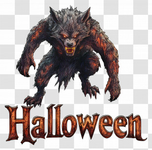 Halloween - Frightening Werewolf Illustration For Halloween Transparent PNG