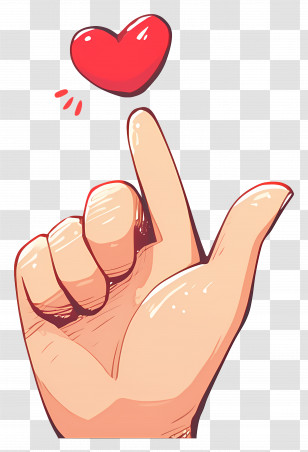 Finger - Hand Holding Red Heart Gesture Illustration Transparent PNG