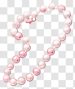 Pearl Necklace - Elegant Pink Pearl Necklace Transparent PNG