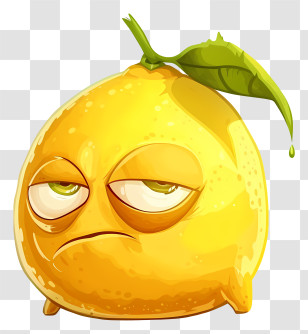 Cartoon Lemon - Grumpy Yellow Lemon Cartoon Transparent PNG