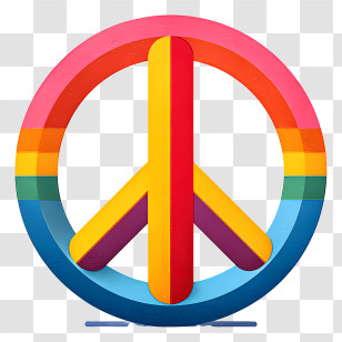Rainbow Peace Symbol - Colorful Peace Symbol Transparent PNG