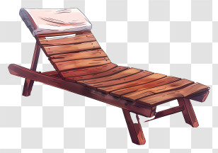 Beach Sunbed - Wooden Lounge Chair For Relaxation Transparent PNG