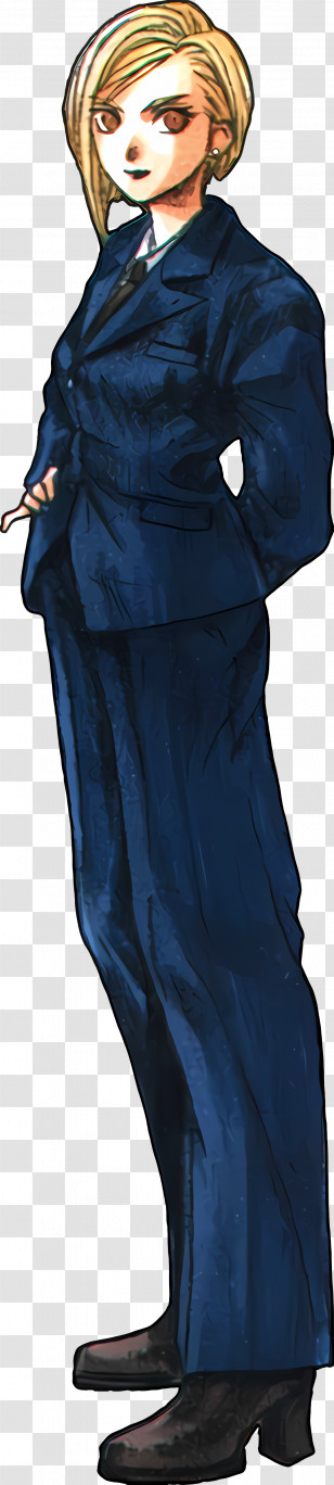 Elena - Confident Business Woman In Blue Suit Transparent PNG