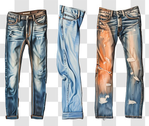 Jeans - Stylish Ripped Jeans Collection Transparent PNG
