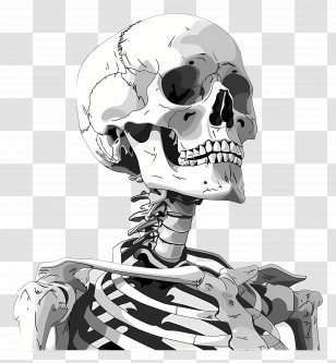 Skeleton - Illustration Of A Human Skeleton Transparent PNG