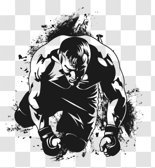 Wrestling - Powerful Boxer Illustration Transparent PNG