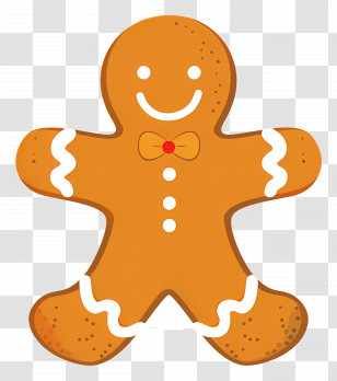 Smiling Gingerbread Man - Smiling Gingerbread Man Cookie Design Transparent PNG