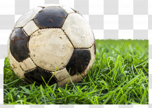 Soccer Ball - Soccer Ball On Grass Field Transparent PNG