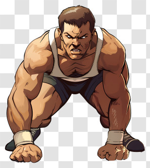 Wrestling - Muscular Man In Action Pose Transparent PNG