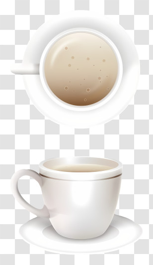 Coffee Cup - White Ceramic Coffee Cup With Drink Transparent PNG