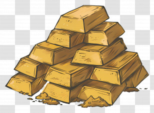 Pile Of Gold Bars - Illustration Of A Stack Of Gold Bars Transparent PNG