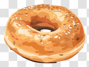 Bagel With Sesame Seeds - Fresh Bagel With Sesame Seeds Transparent PNG