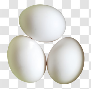 Egg - Three White Eggs On A Transparent Background Transparent PNG