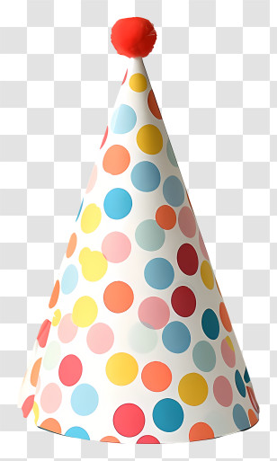 Party Hat - Colorful Polka Dot Party Hat Transparent PNG
