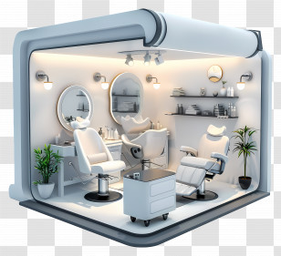 Hair Salon - Modern Salon Interior Design Transparent PNG
