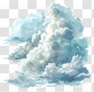 Fluffy White Clouds - Realistic Fluffy Clouds Illustration Transparent PNG