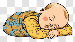 Infant Baby - Cute Sleeping Baby Illustration Transparent PNG