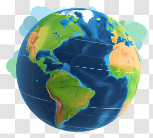 Globe - Planet Earth Illustration With Continents Transparent PNG